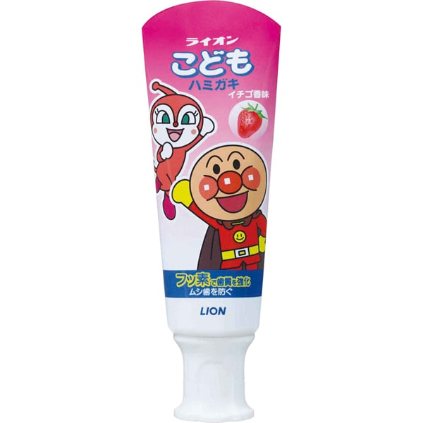 20250611032611174962677175543.png 狮王LION儿童牙膏草莓味40g 面包超人联名 3支1组。 - 图片 1