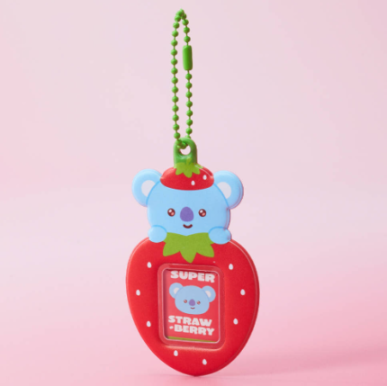 BTS 小卡/拍立得 - BT21 - STRAWBERRY PARTY MINI PHOTO HOLDER KEYRING